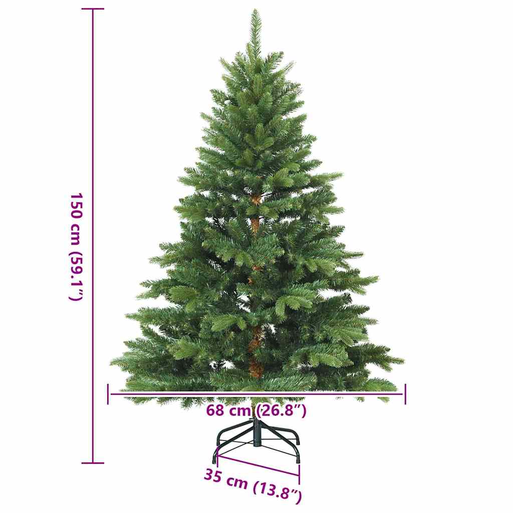 Artificial Hinged Christmas Tree Green 150 cm PVC, PE and steel