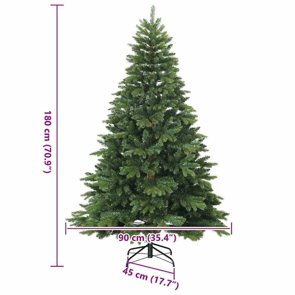 Artificial Hinged Christmas Tree Green 180 cm PVC, PE and steel