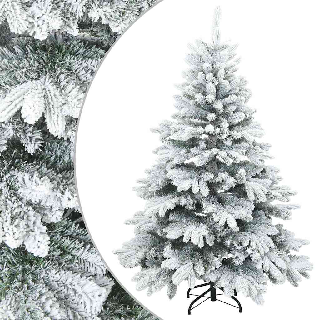 Artificial Hinged Christmas Tree Snow Flocked White 120 cm
