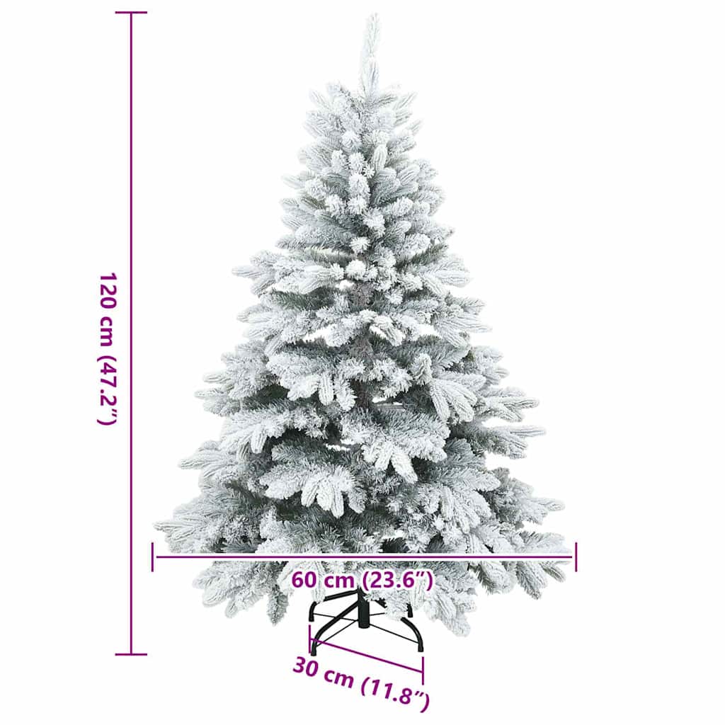 Artificial Hinged Christmas Tree Snow Flocked White 120 cm