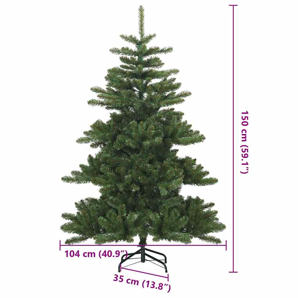 Artificial Hinged Christmas Tree Green 150 cm PVC, steel