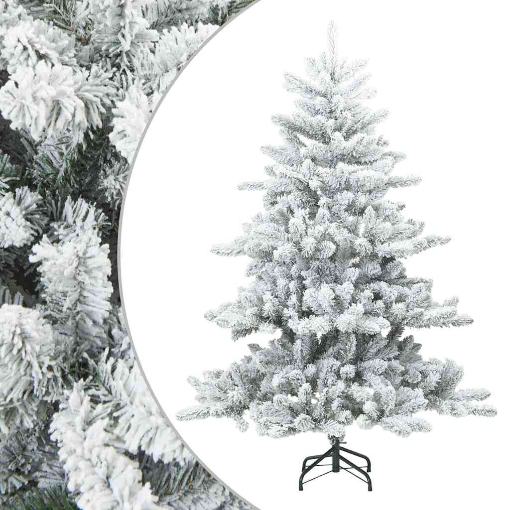 Artificial Hinged Christmas Tree Snow Flocked White 150 cm