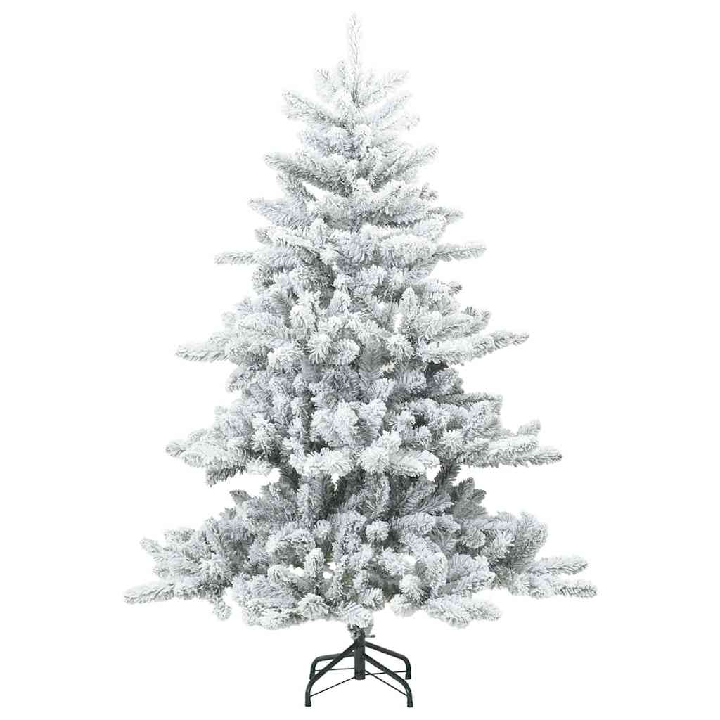 Artificial Hinged Christmas Tree Snow Flocked White 150 cm