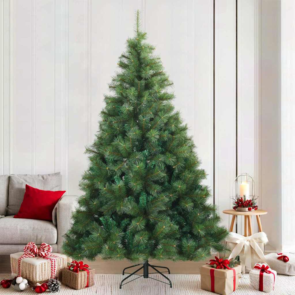 Artificial Hinged Christmas Tree Green 210 cm PVC, steel