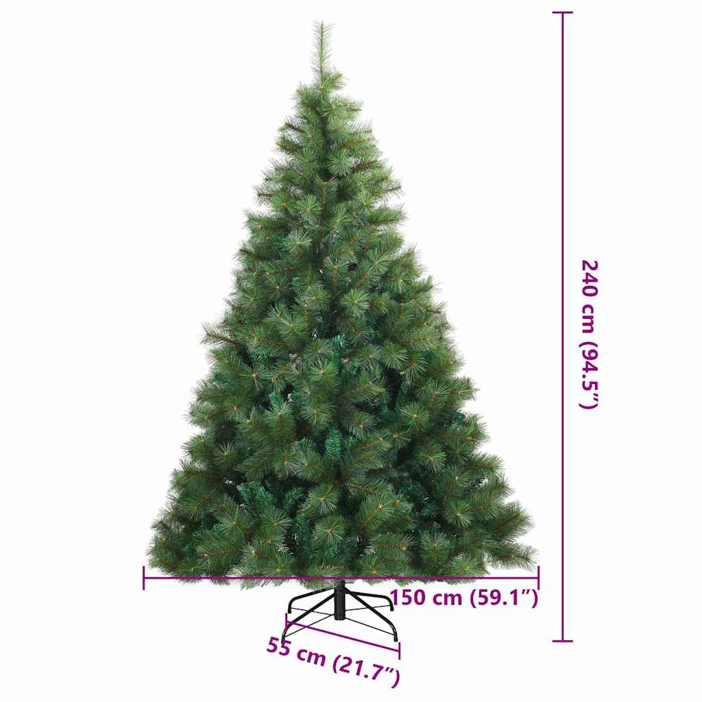 Artificial Hinged Christmas Tree Green 240 cm PVC, steel