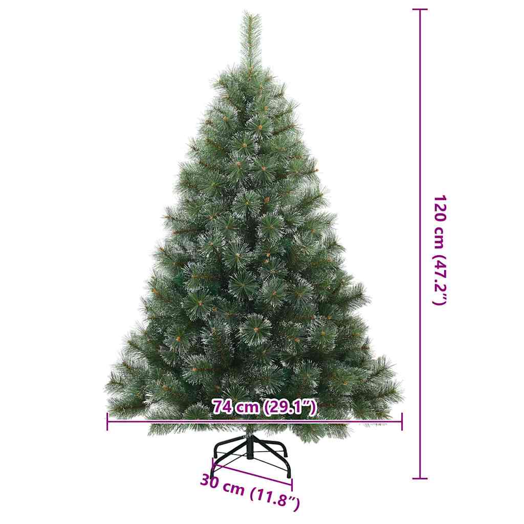 Artificial Hinged Christmas Tree Snow Flocked White 120 cm
