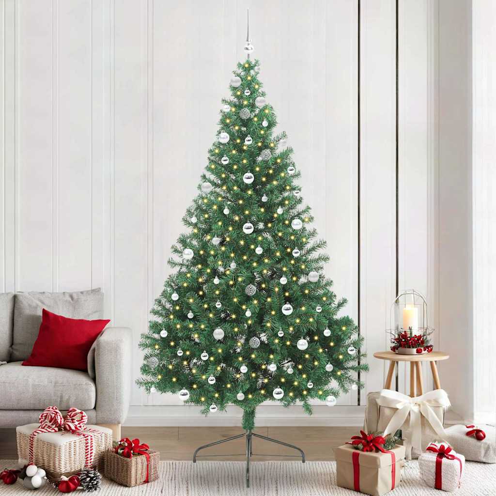 Artificial Pre-lit Christmas Tree Green 240 cm PVC
