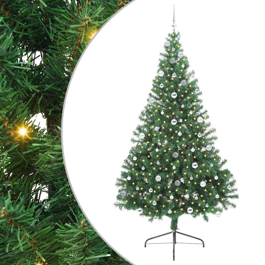 Artificial Pre-lit Christmas Tree Green 240 cm PVC