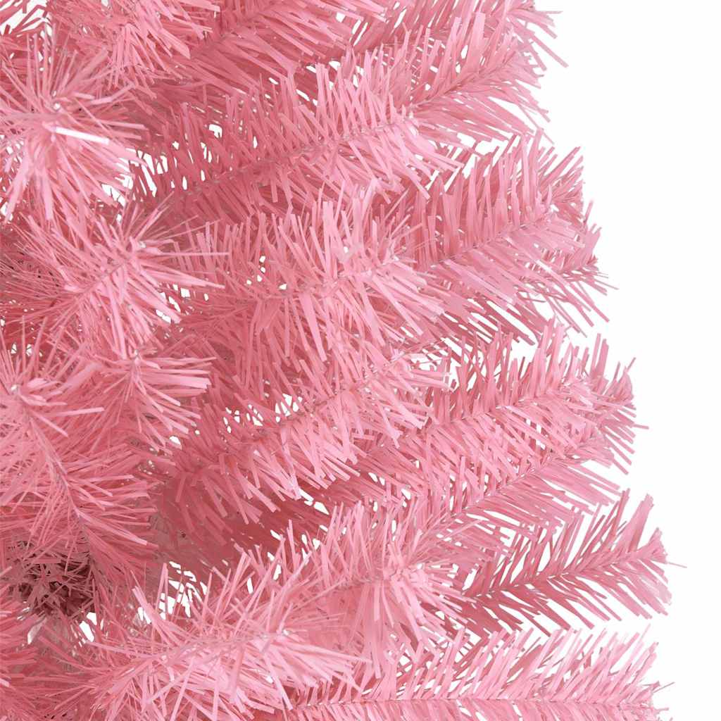 Artificial Pre-lit Christmas Tree with 300 LEDs Pink 180 cm PVC