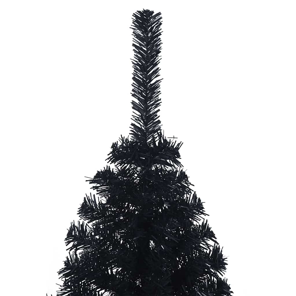 Artificial Pre-lit Christmas Tree Black 120 cm PVC