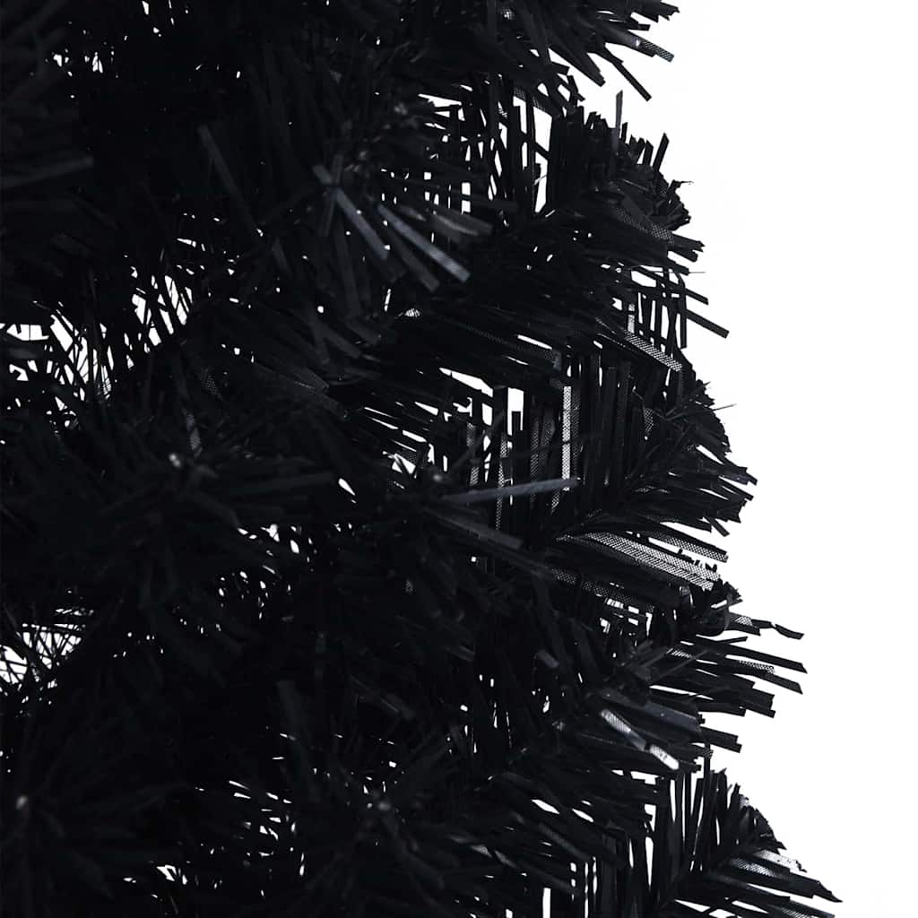 Artificial Pre-lit Christmas Tree Black 120 cm PVC