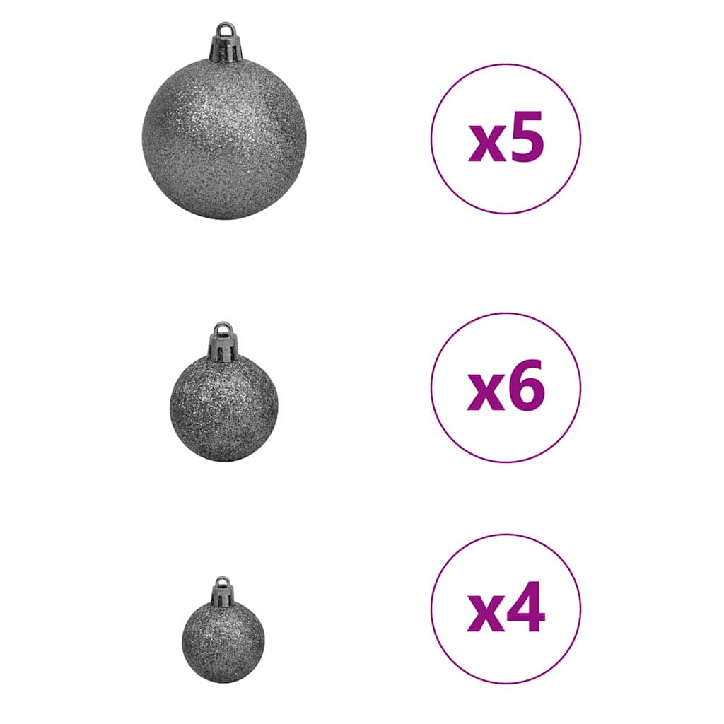 Artificial Pre-lit Christmas Tree Black 150 cm PVC