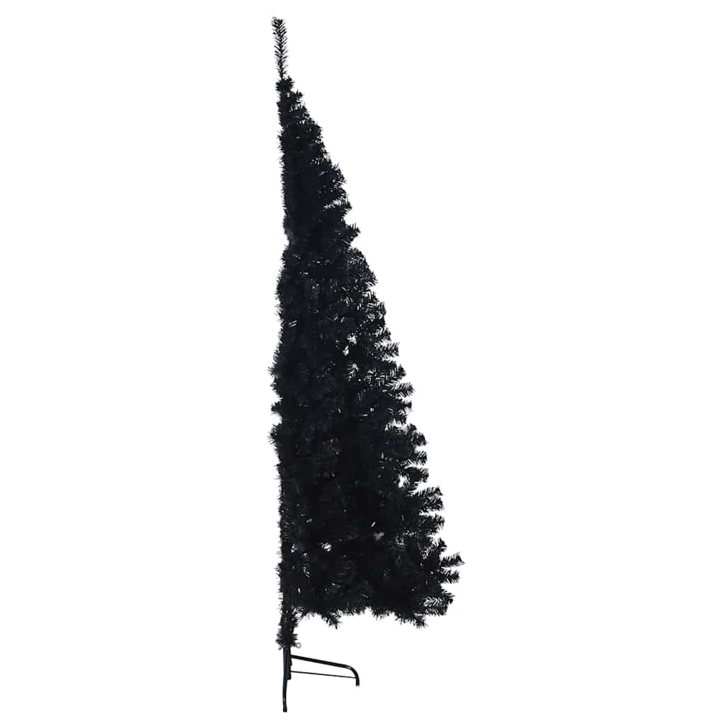 Artificial Pre-lit Christmas Tree Black 210 cm PVC