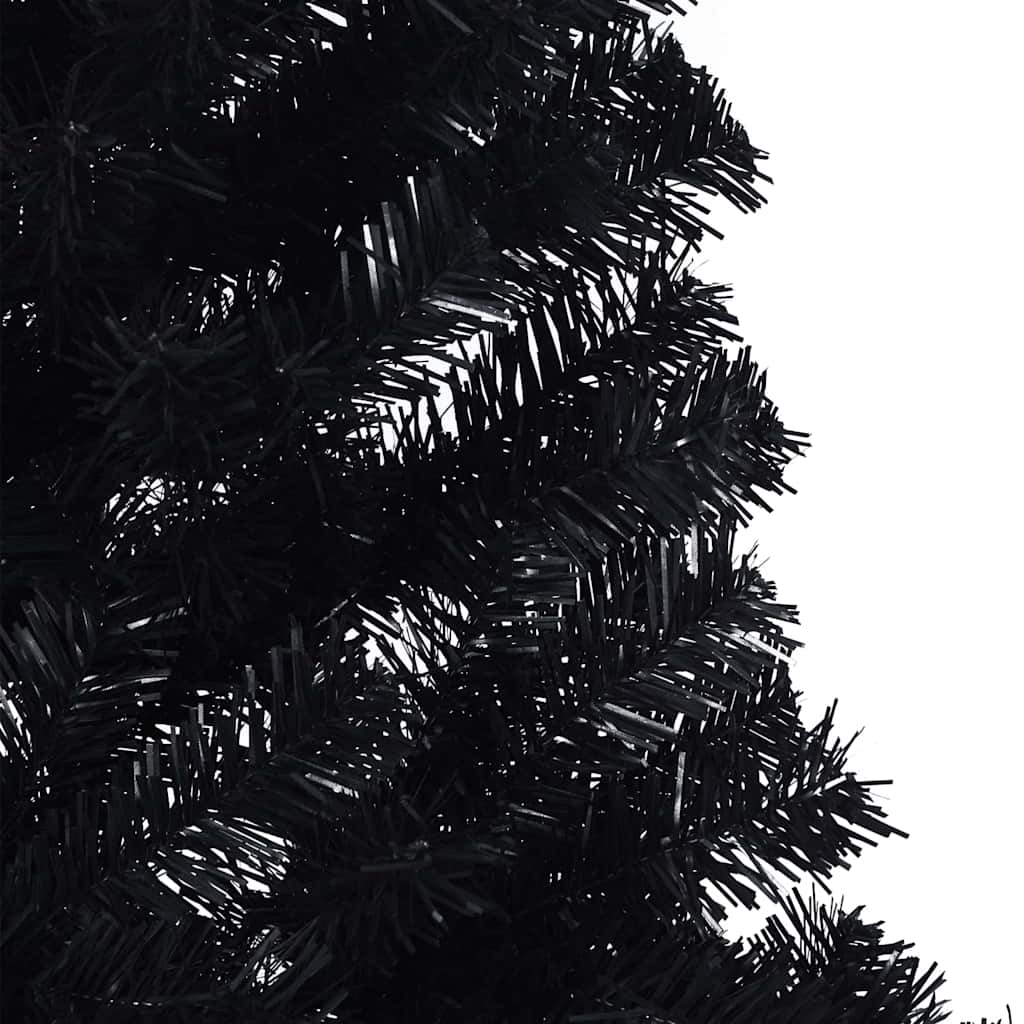 Artificial Pre-lit Christmas Tree Black 210 cm PVC