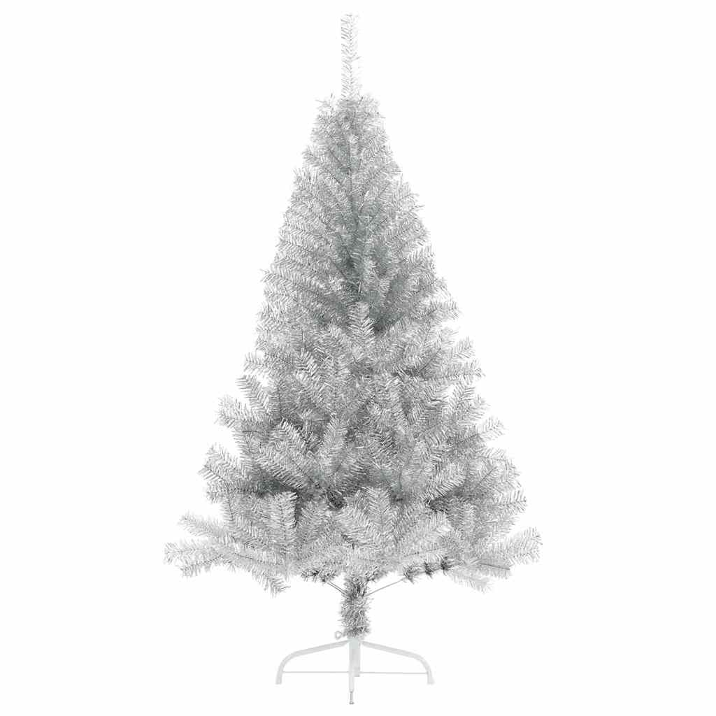 Artificial Pre-lit Christmas Tree Silver 120 cm PET