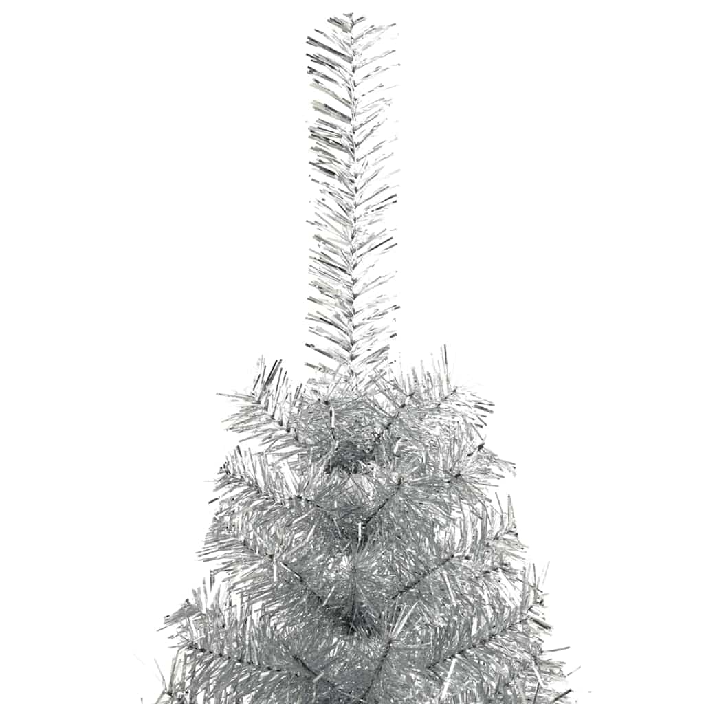Artificial Pre-lit Christmas Tree Silver 180 cm PET