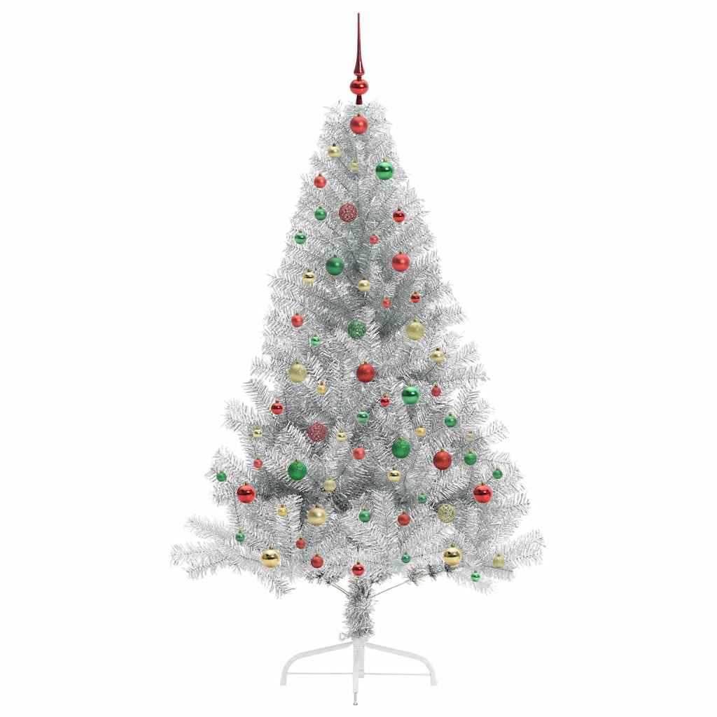 Artificial Pre-lit Christmas Tree Silver 180 cm PET