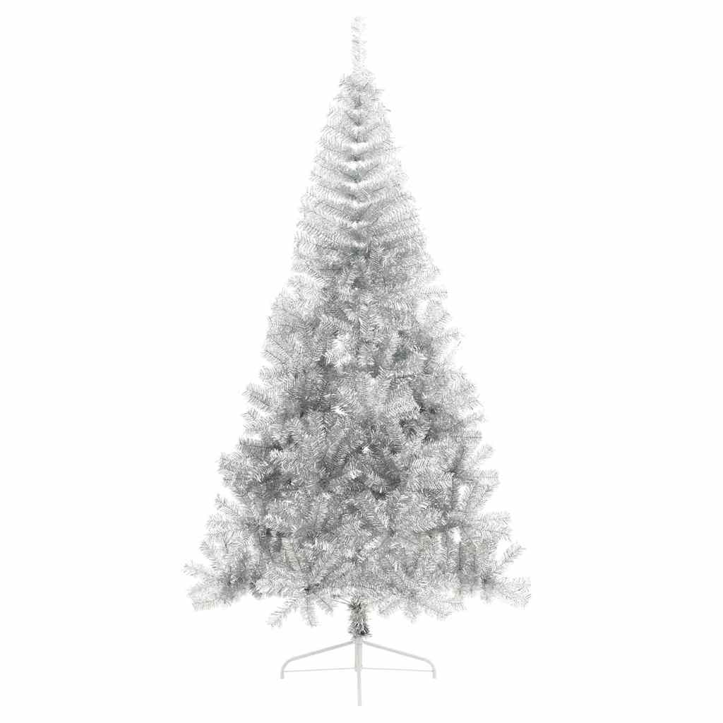 Artificial Pre-lit Christmas Tree Silver 210 cm PET