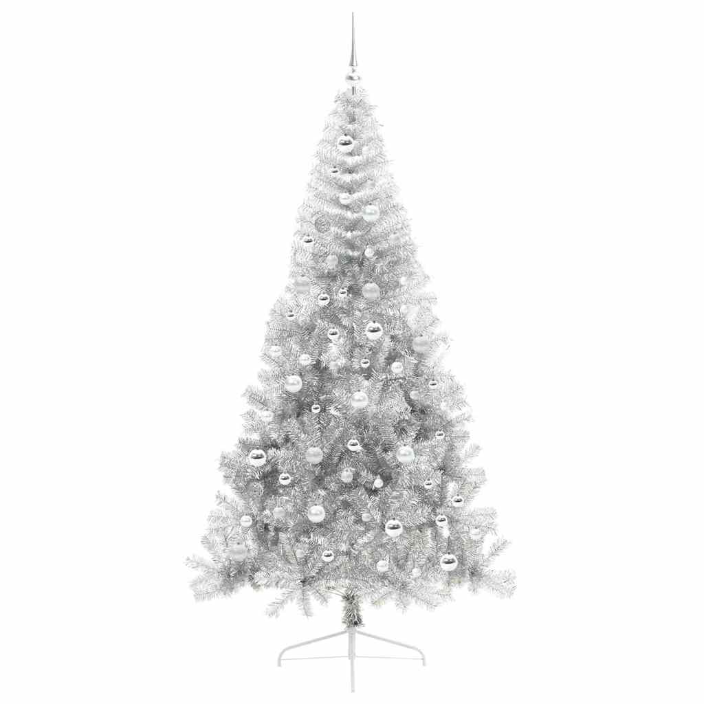 Artificial Pre-lit Christmas Tree Silver 210 cm PET