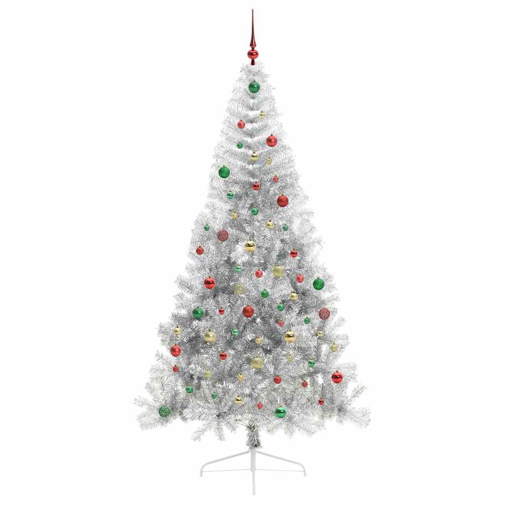 Artificial Pre-lit Christmas Tree Silver 210 cm PET