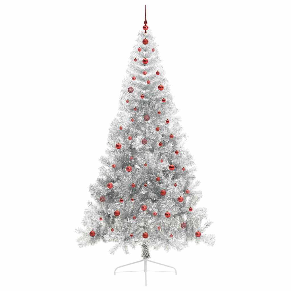 Artificial Pre-lit Christmas Tree Silver 240 cm PET