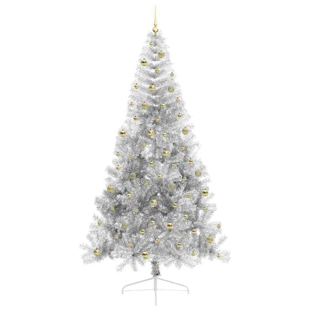 Artificial Pre-lit Christmas Tree Silver 240 cm PET