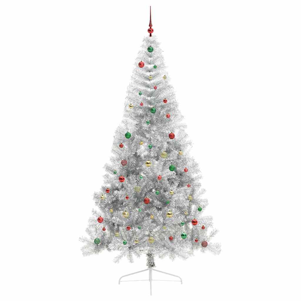Artificial Pre-lit Christmas Tree Silver 240 cm PET