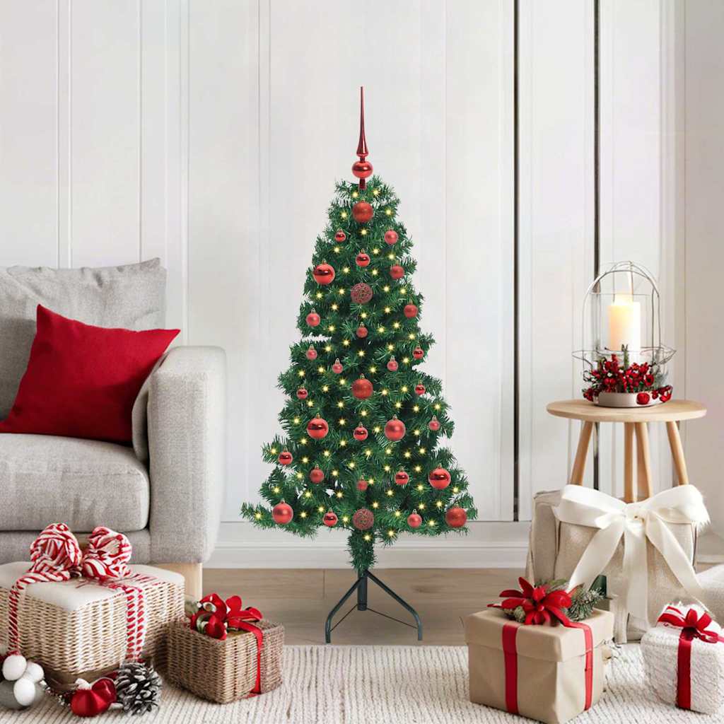Corner Artificial Christmas Tree Green 120 cm PVC and Metal