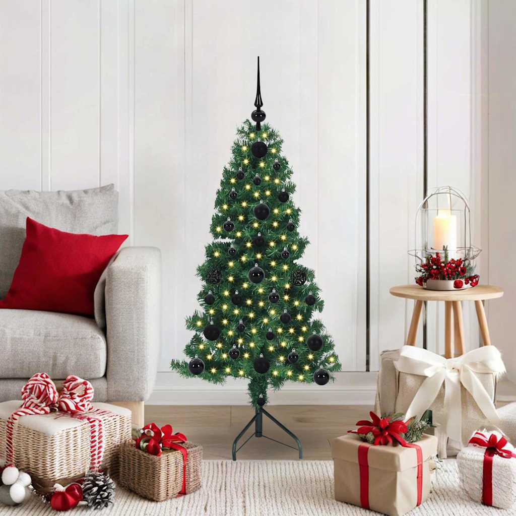 Corner Artificial Christmas Tree Green 120 cm PVC and Metal