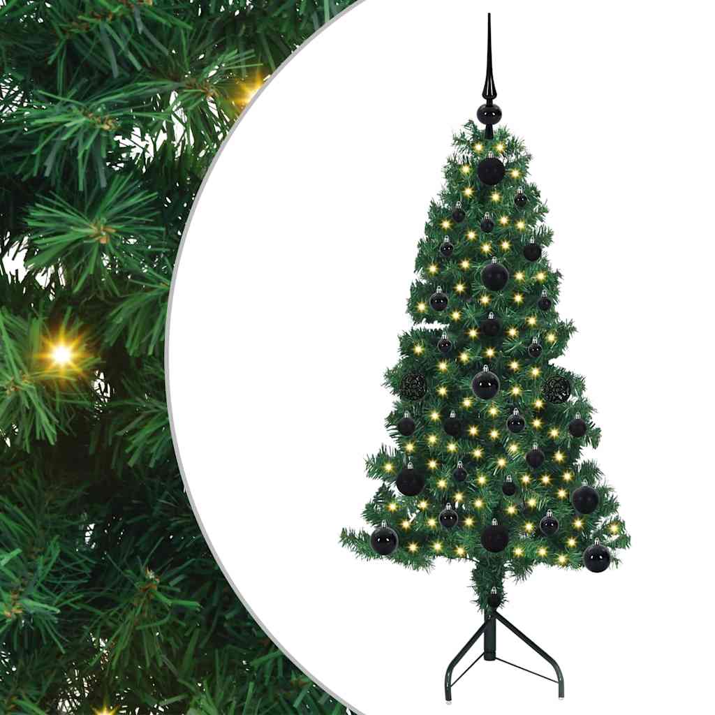 Corner Artificial Christmas Tree Green 120 cm PVC and Metal