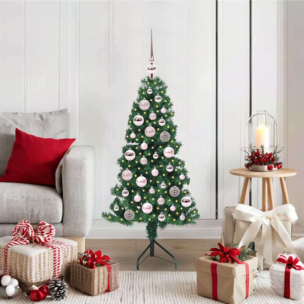 Corner Artificial Christmas Tree Green 120 cm PVC and Metal