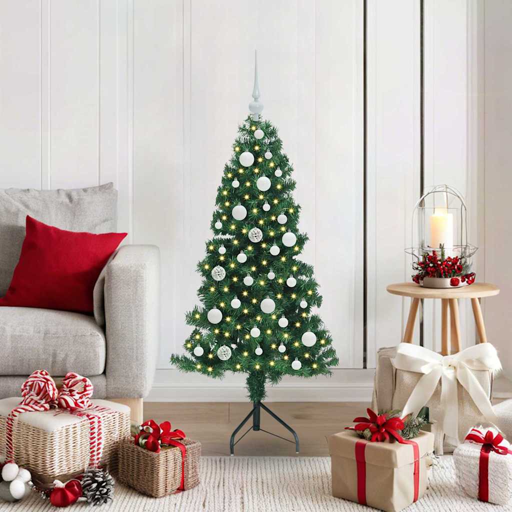 Corner Artificial Christmas Tree Green 120 cm PVC and Metal