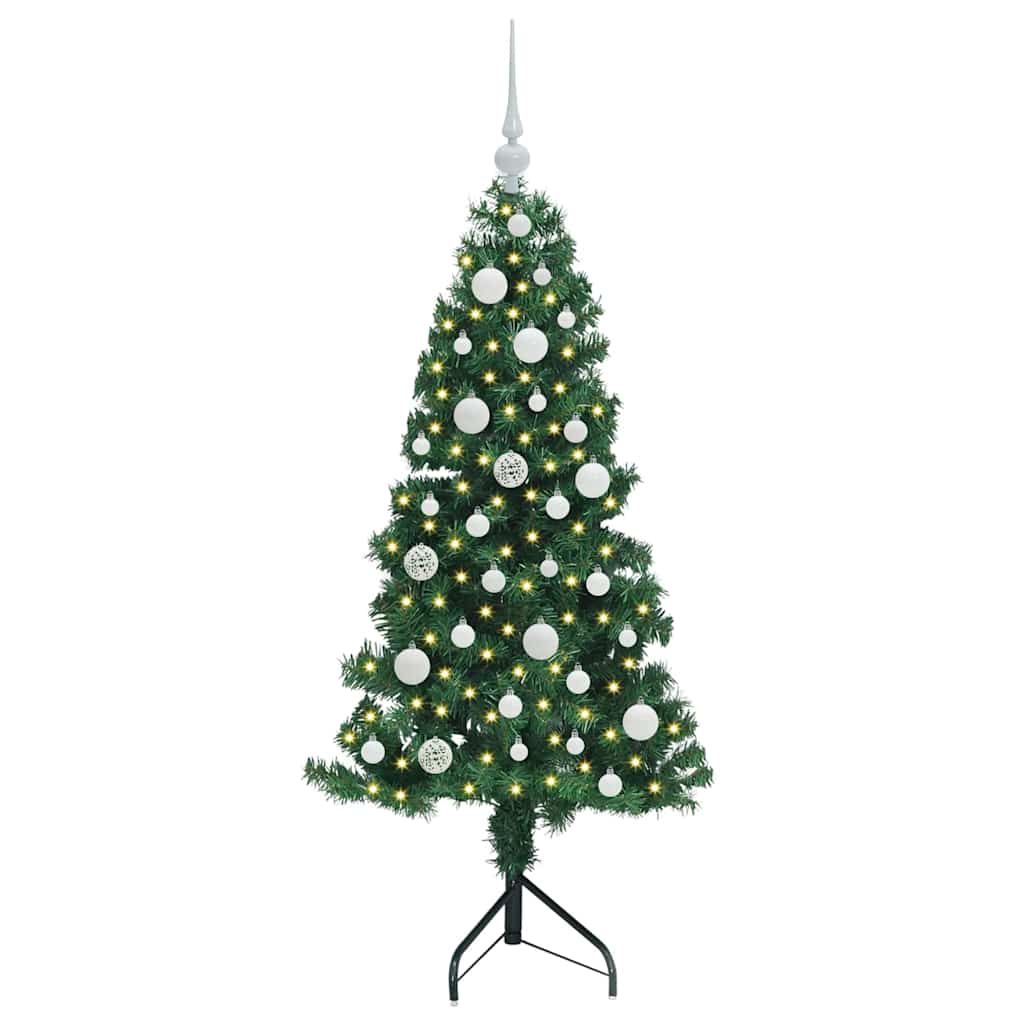 Corner Artificial Christmas Tree Green 120 cm PVC and Metal