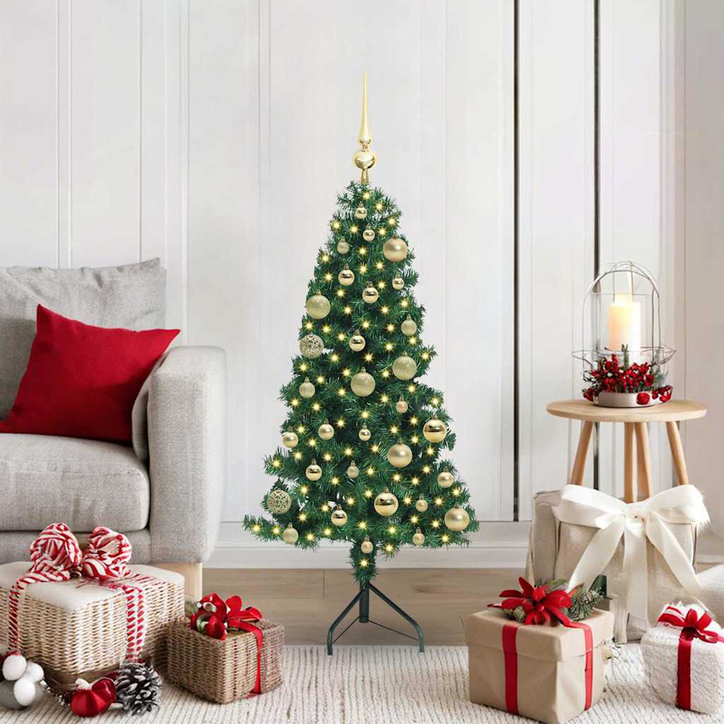 Corner Artificial Christmas Tree Green 120 cm PVC and Metal