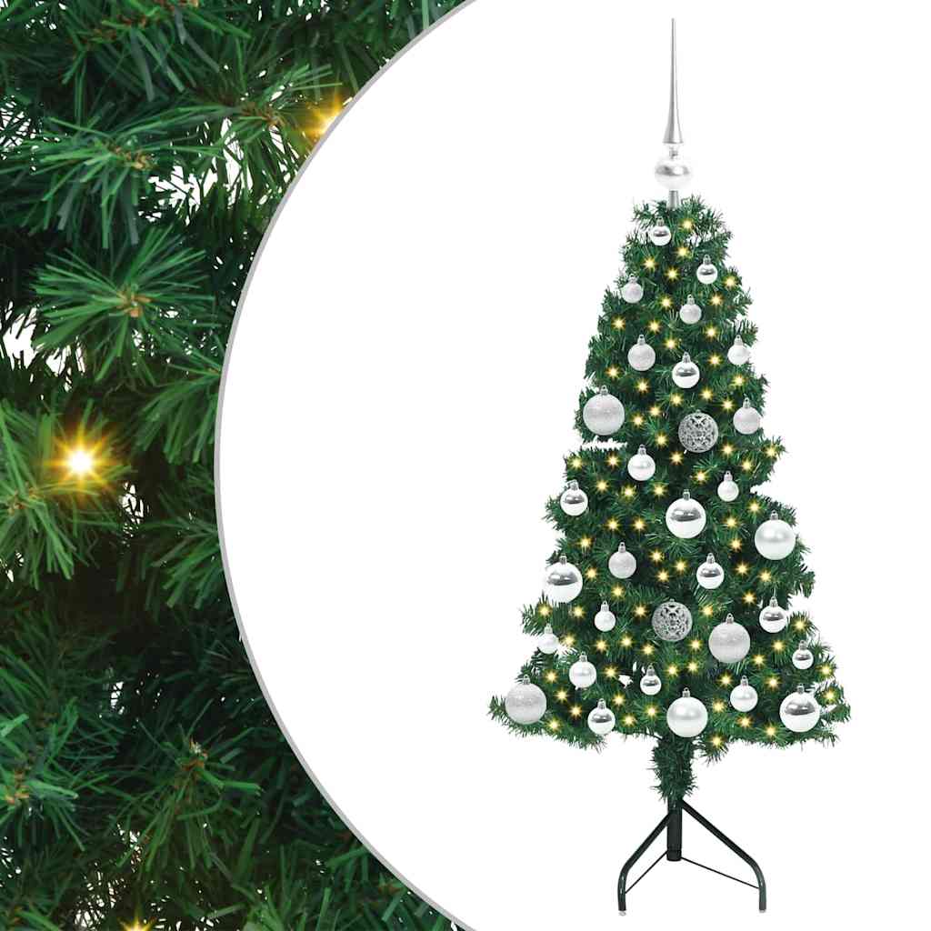 Corner Artificial Christmas Tree Green 120 cm PVC and Metal