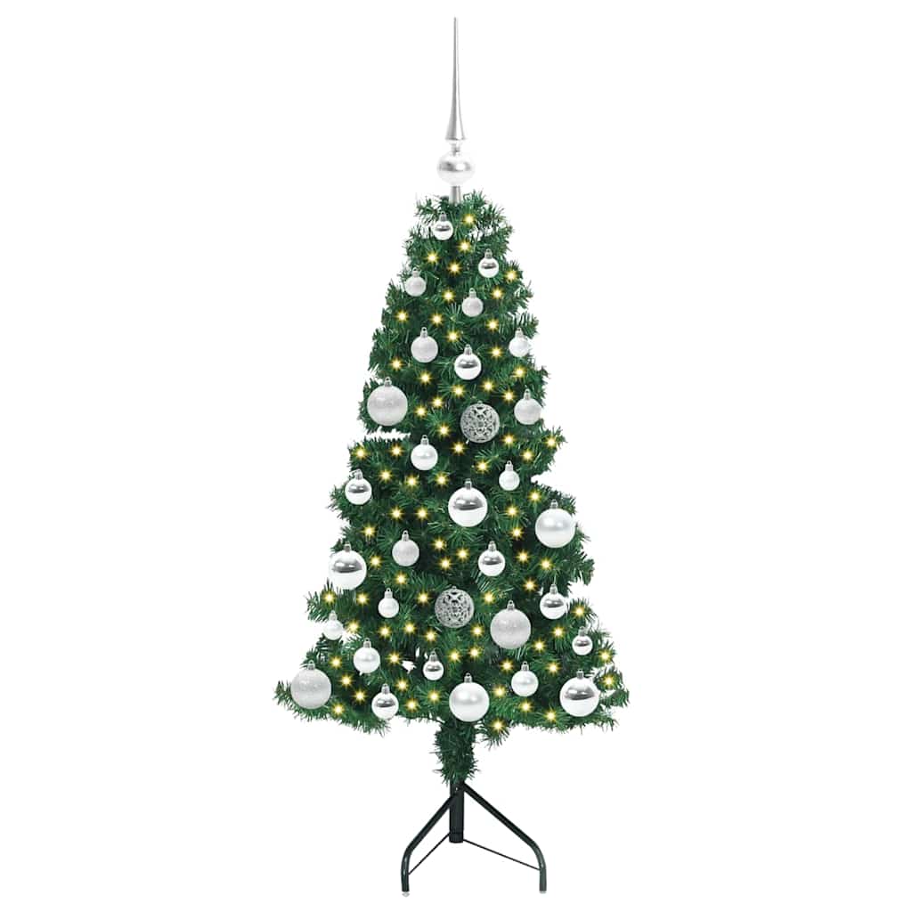 Corner Artificial Christmas Tree Green 120 cm PVC and Metal