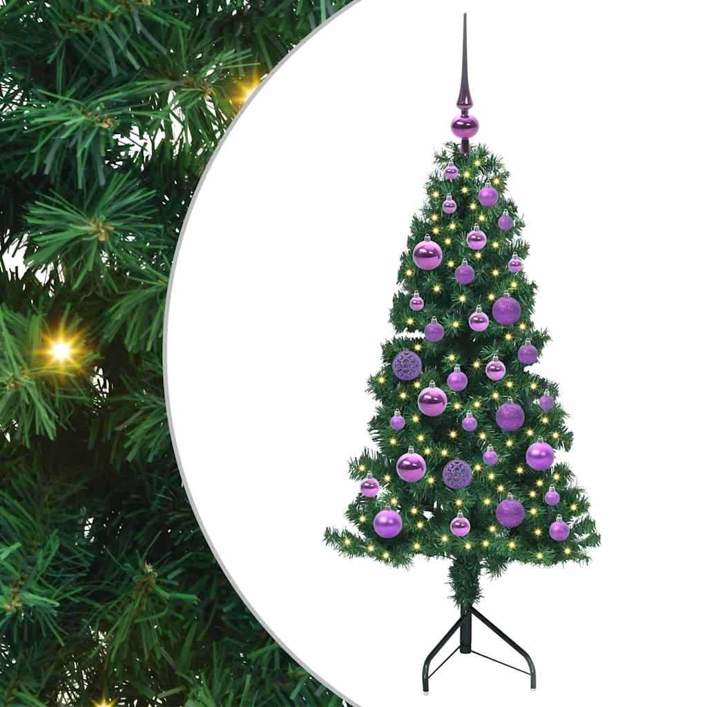 Corner Artificial Christmas Tree Green 120 cm PVC and Metal