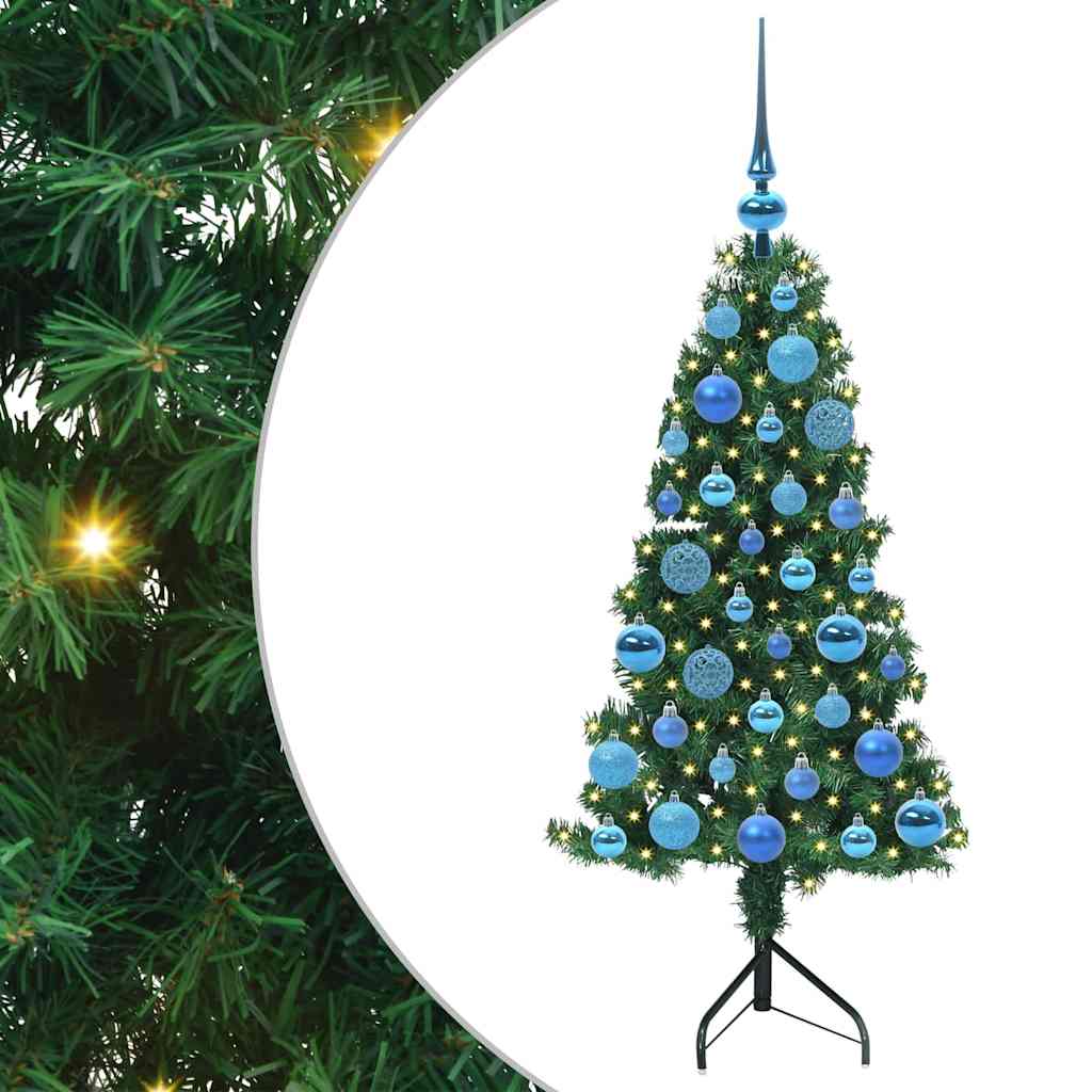 Corner Artificial Christmas Tree Green 120 cm PVC and Metal