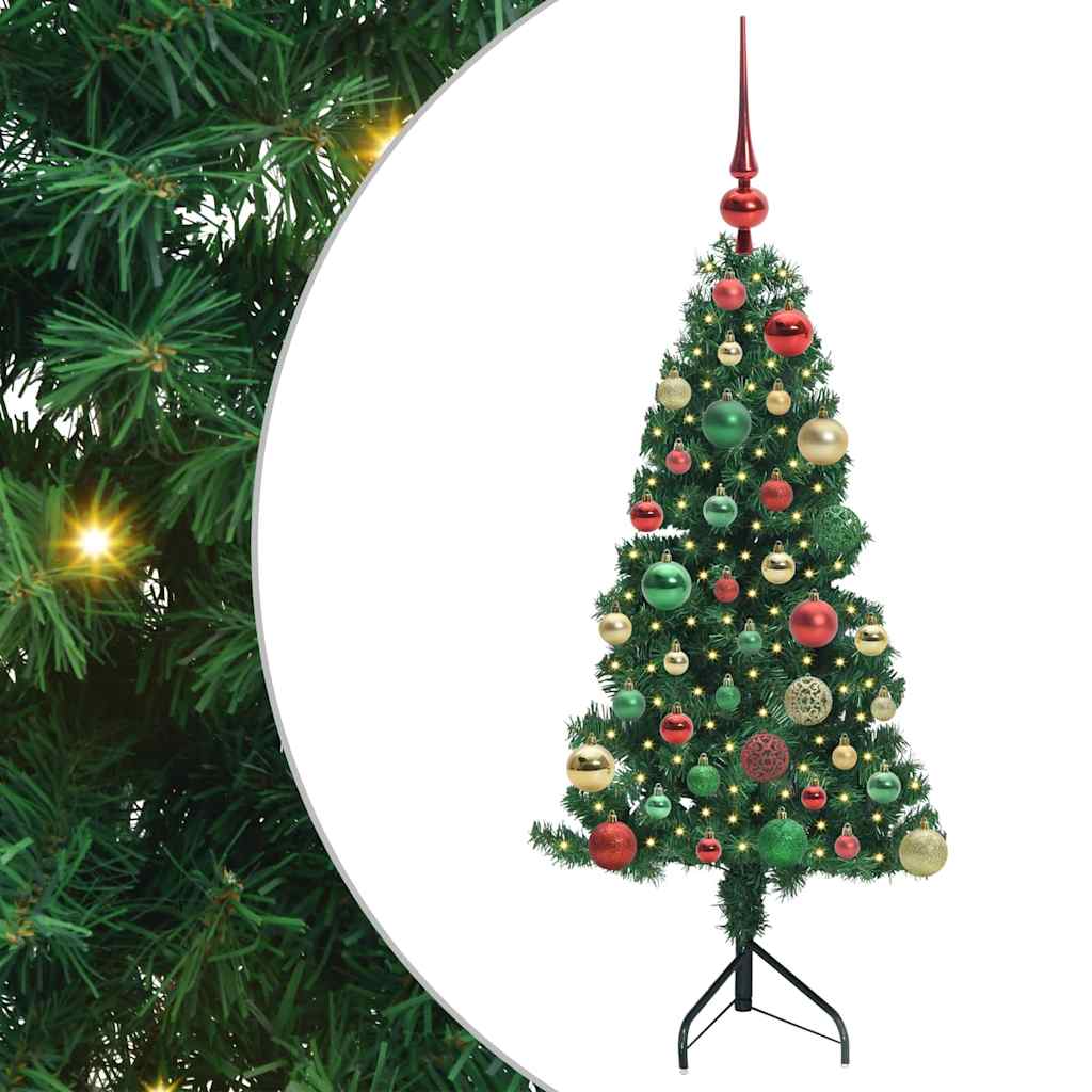Corner Artificial Christmas Tree Green 120 cm PVC and Metal