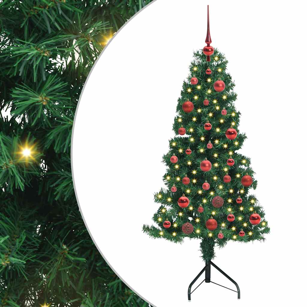 Corner Artificial Christmas Tree Green 150 cm PVC and Metal