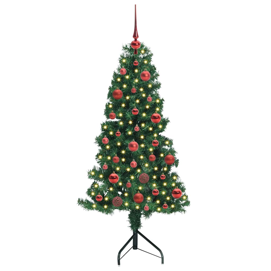 Corner Artificial Christmas Tree Green 150 cm PVC and Metal