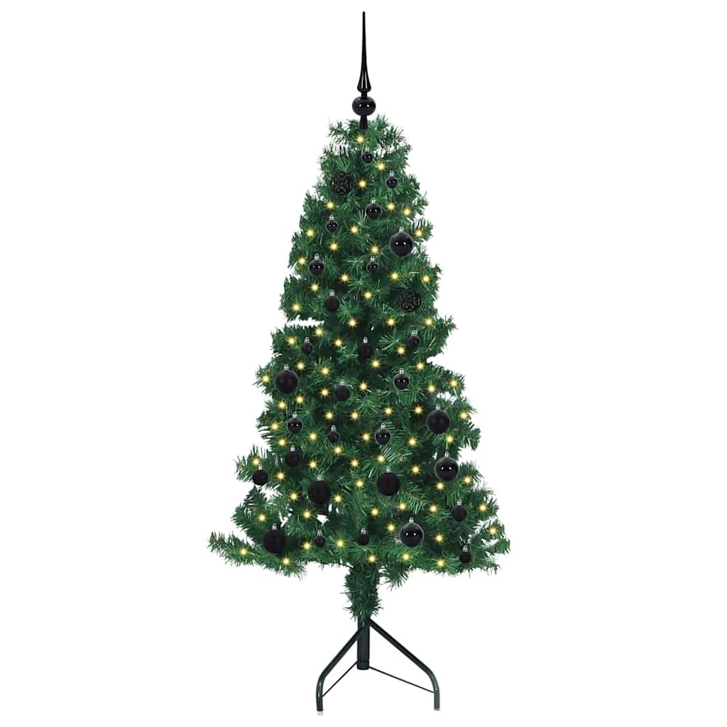Corner Artificial Christmas Tree Green 150 cm PVC and Metal