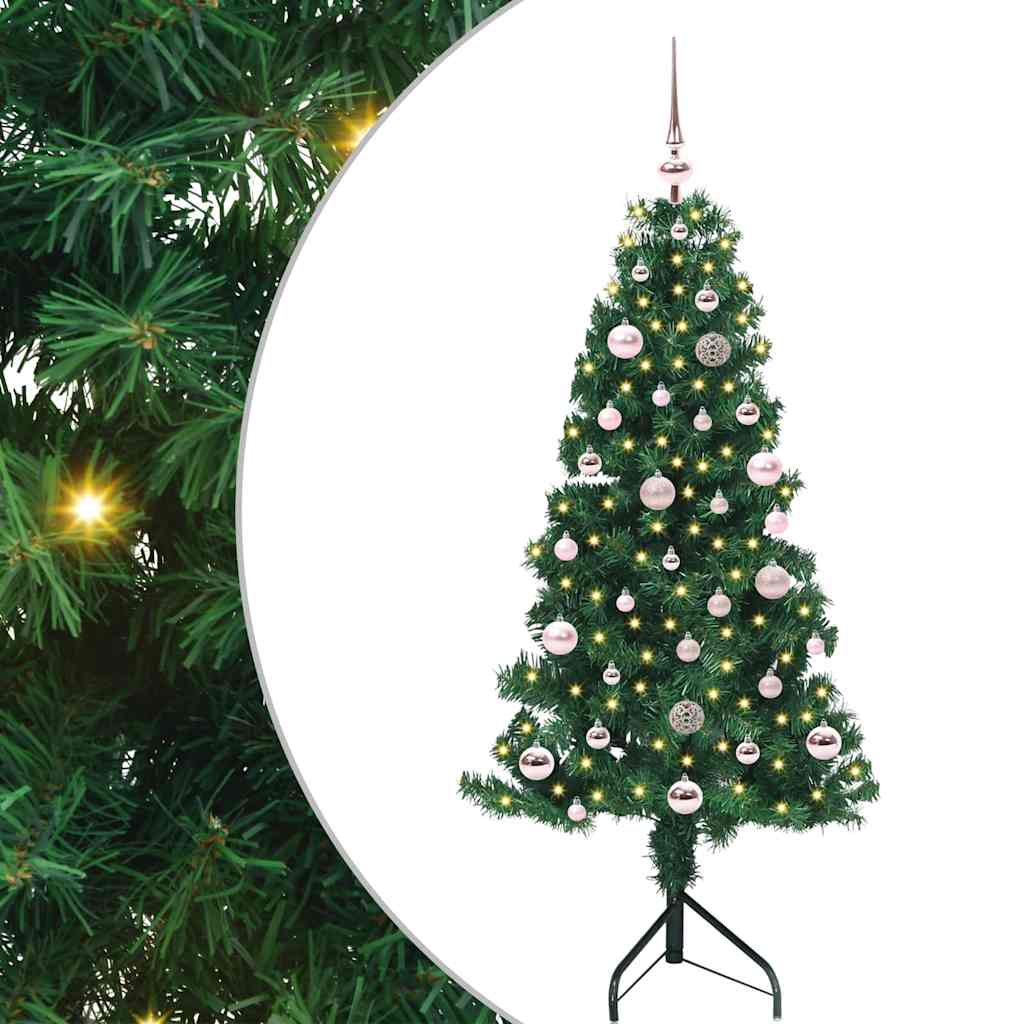 Corner Artificial Christmas Tree Green 150 cm PVC and Metal
