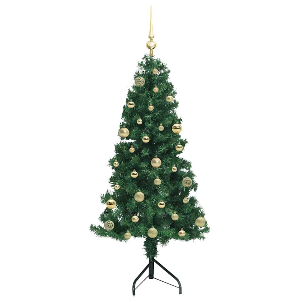 Corner Artificial Christmas Tree Green 150 cm PVC and Metal