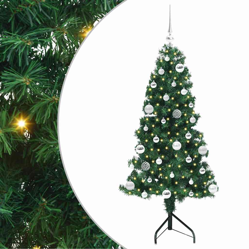 Corner Artificial Christmas Tree Green 150 cm PVC and Metal