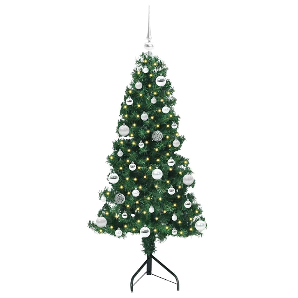 Corner Artificial Christmas Tree Green 150 cm PVC and Metal