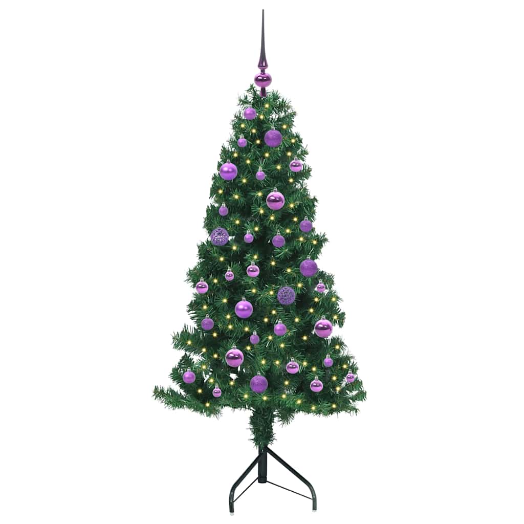 Corner Artificial Christmas Tree Green 150 cm PVC and Metal