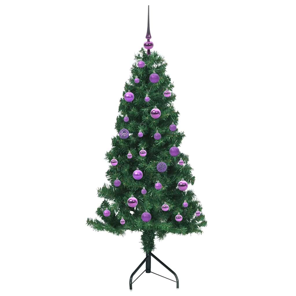 Corner Artificial Christmas Tree Green 150 cm PVC and Metal