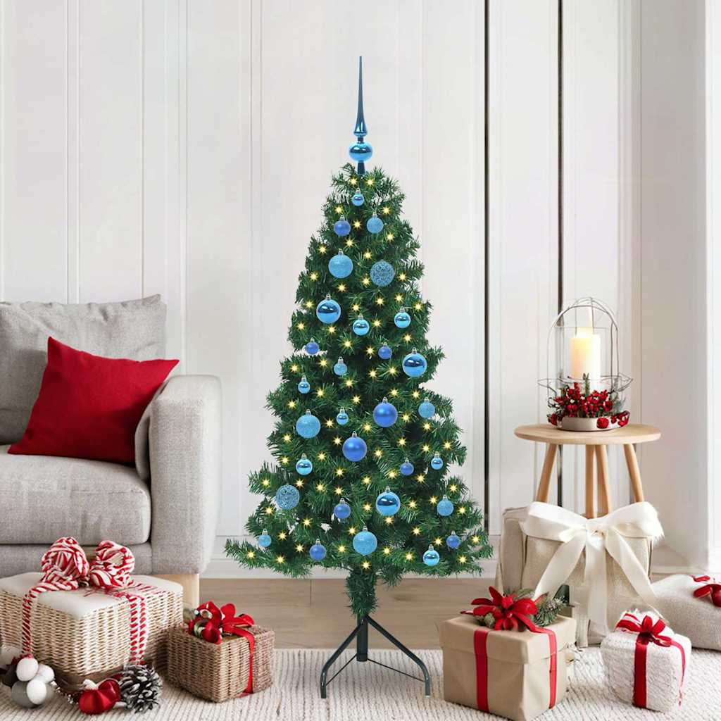 Corner Artificial Christmas Tree Green 150 cm PVC and Metal