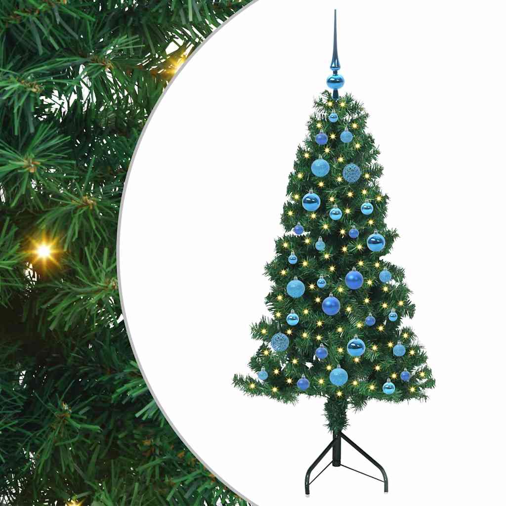 Corner Artificial Christmas Tree Green 150 cm PVC and Metal